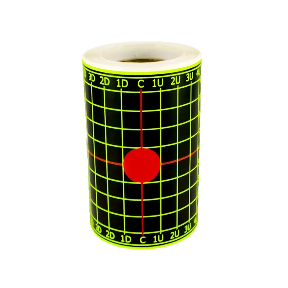100 Cibles Carrées Réactives 10,16 cm à Grille de Réglage Fluorescente