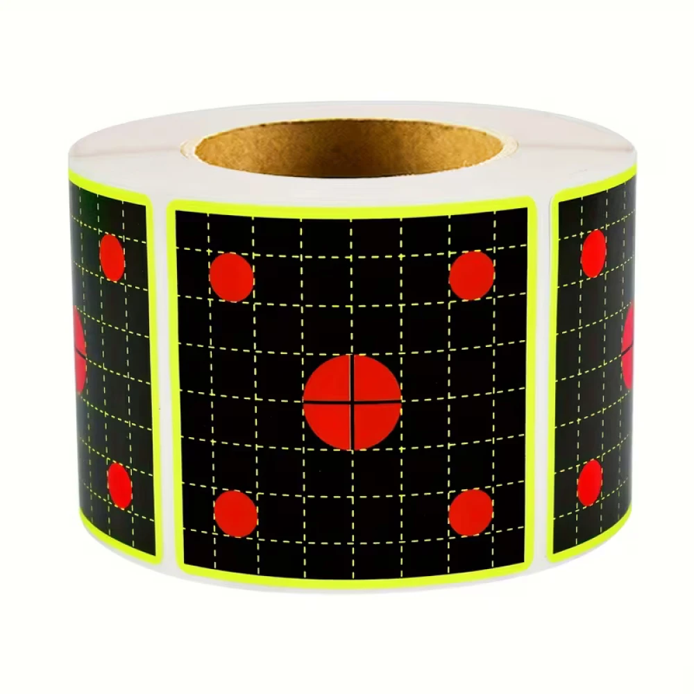 200 Cibles Carrées Grille 51mm Fluorescentes Autocollantes