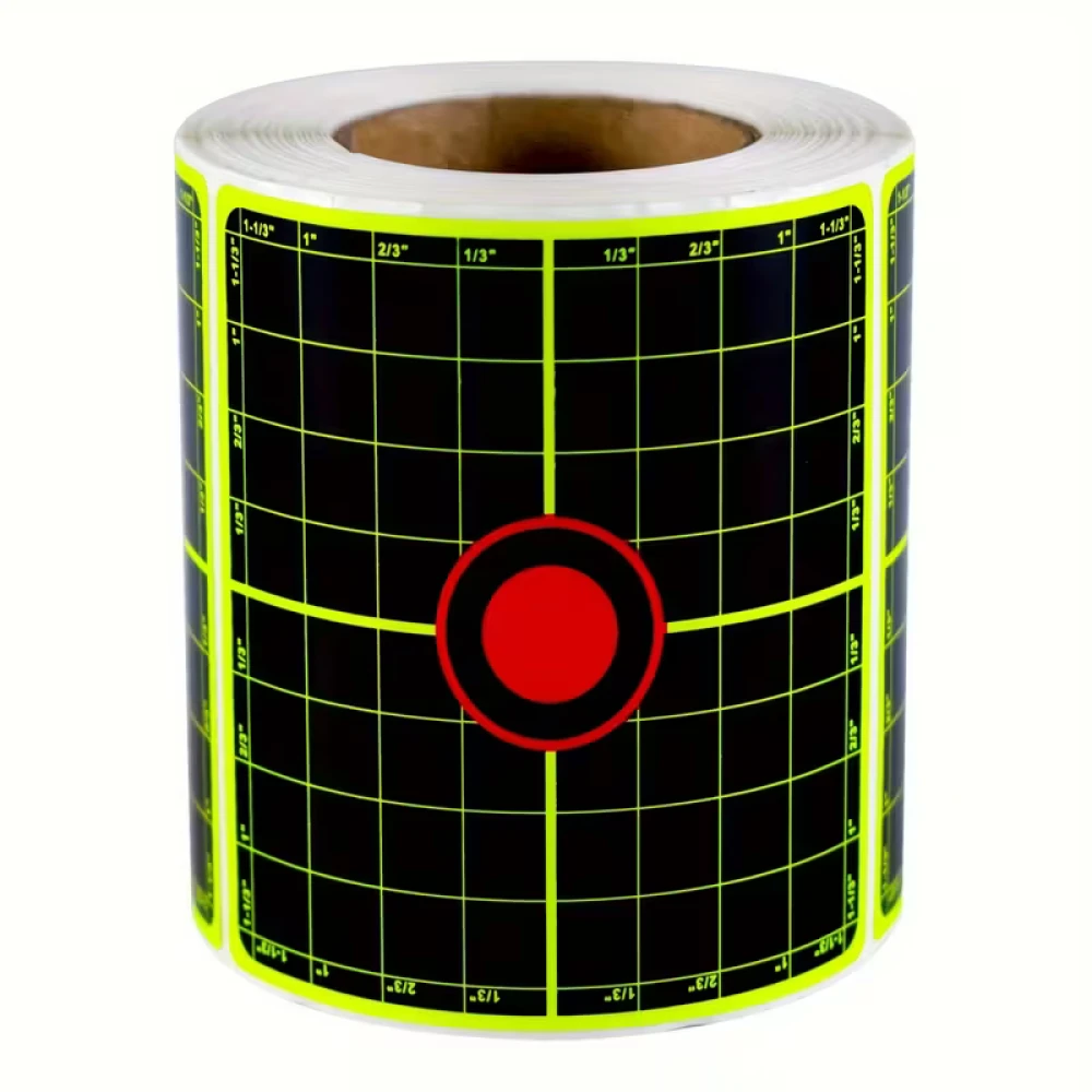 200 Cibles Carrées Grille 76mm Fluorescentes Réactives Autocollantes