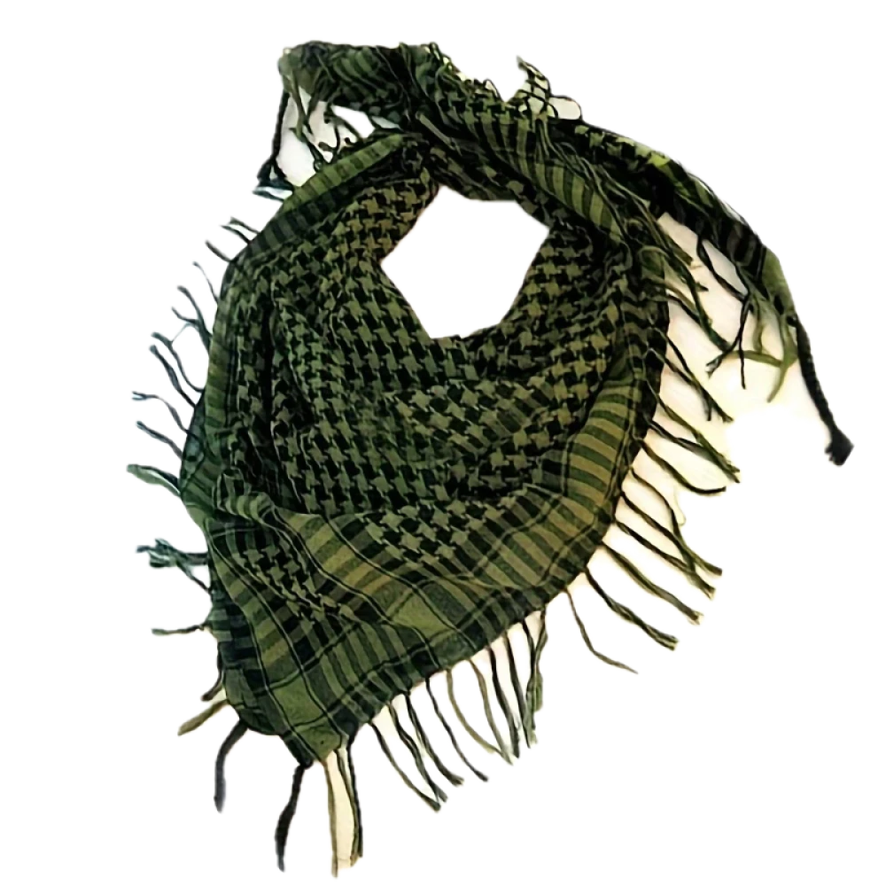 Keffieh Vert Noir Unisexe Foulard Tactique à Franges Outdoor
