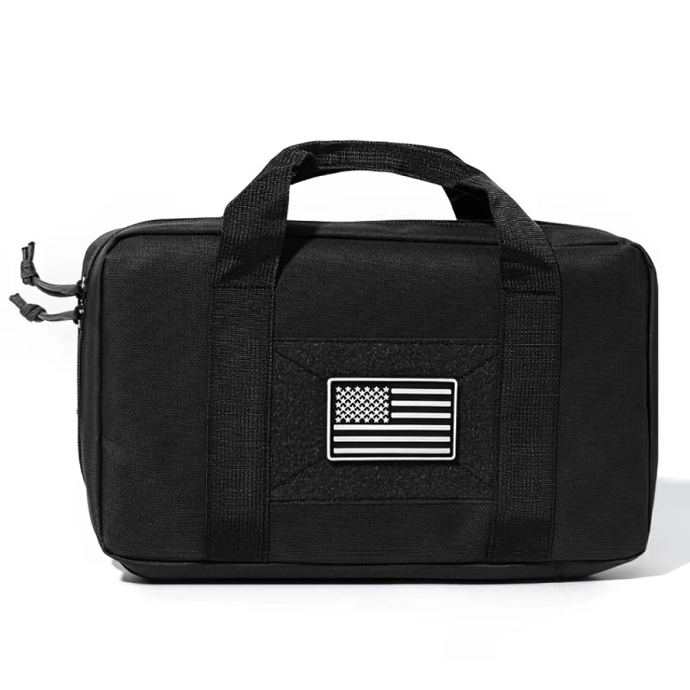 Housse Tactique Noire Rembourrée pour 2 Pistolets Rangement Souple