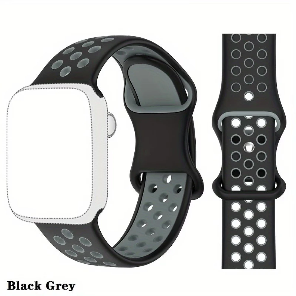 Bracelet Sport Apple Watch Noir Gris 49 45 44 42mm