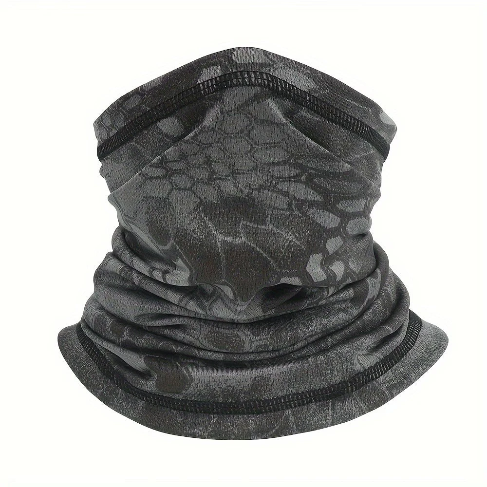 Cache-Cou Camouflage Python Noir Unisexe Respirant Polyester