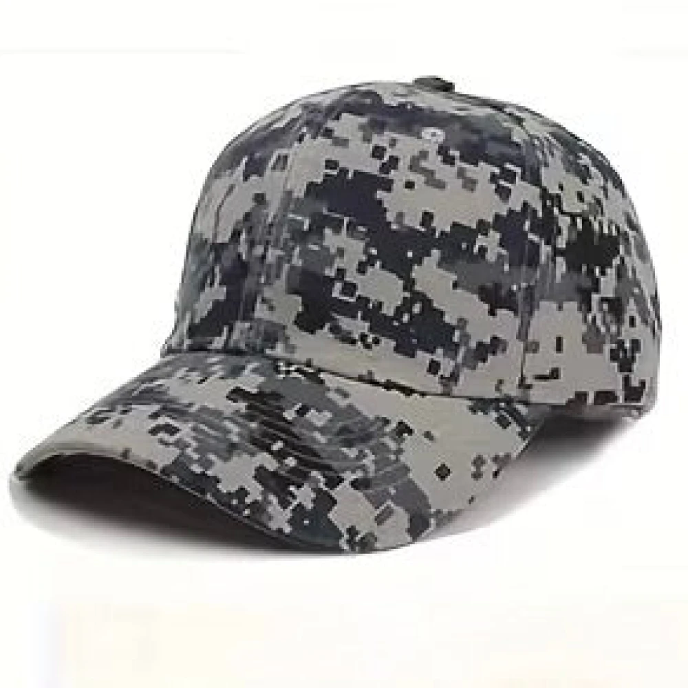 Casquette Baseball Camouflage Numérique Gris Unisexe Sport Outdoor Acrylique