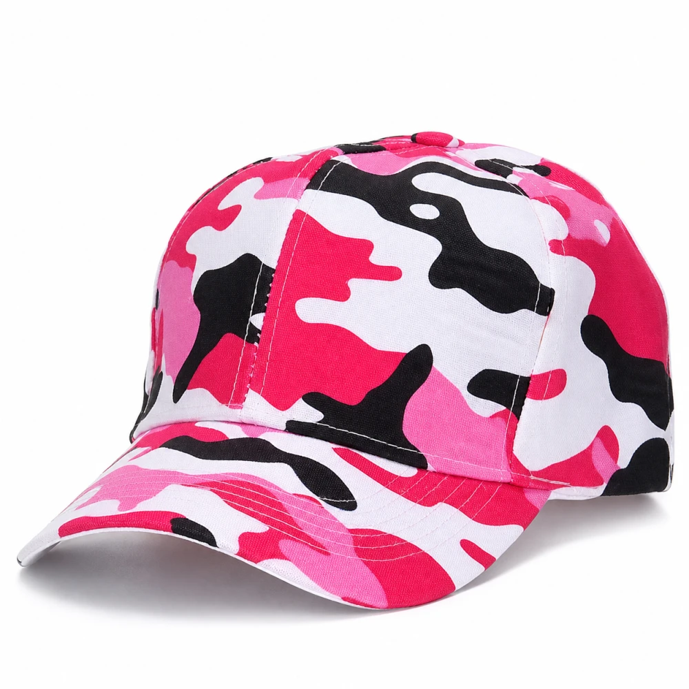 Casquette Baseball Camouflage Rose Unisexe Sport Outdoor Acrylique