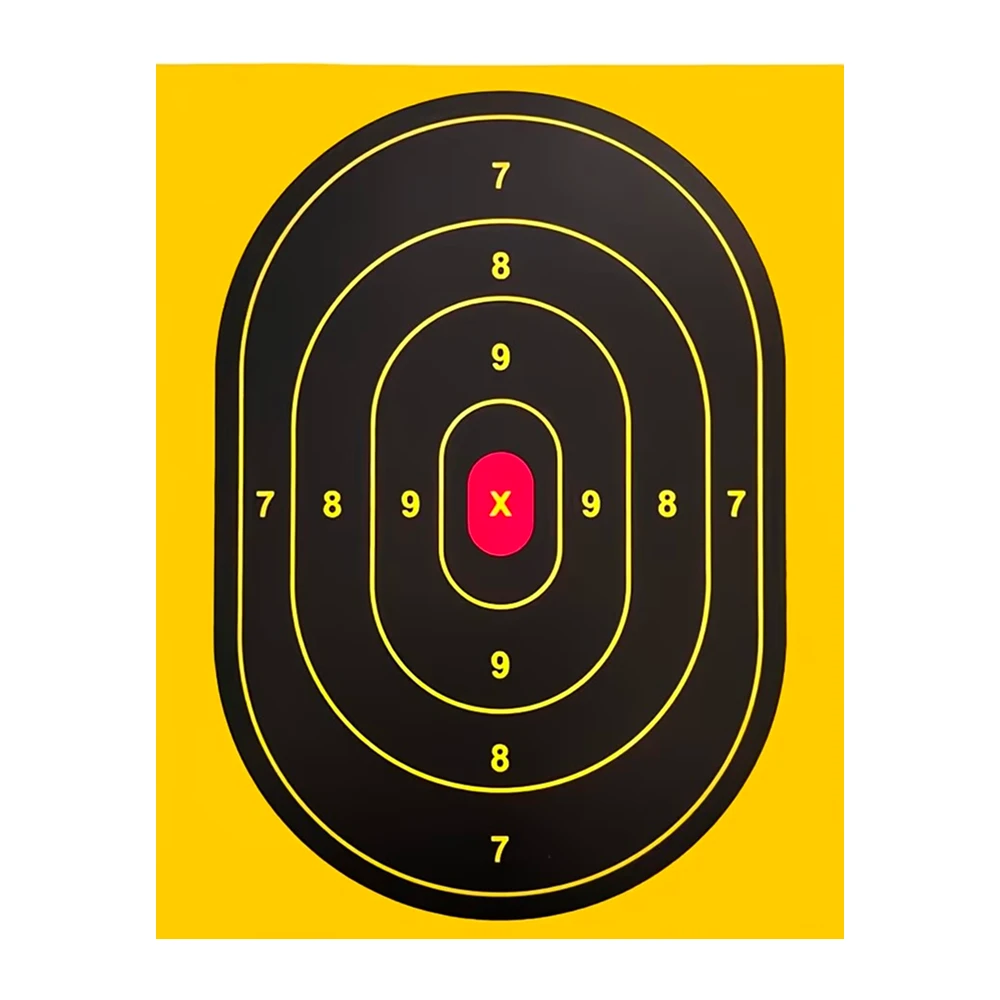 Cible de Tir Carton Score Jaune & Noir 22,86 x 17,78 cm - Lot de 20