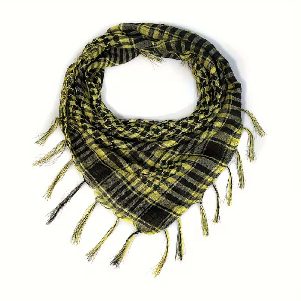 Keffieh Jaune Noir Unisexe Foulard Tactique à Franges Outdoor