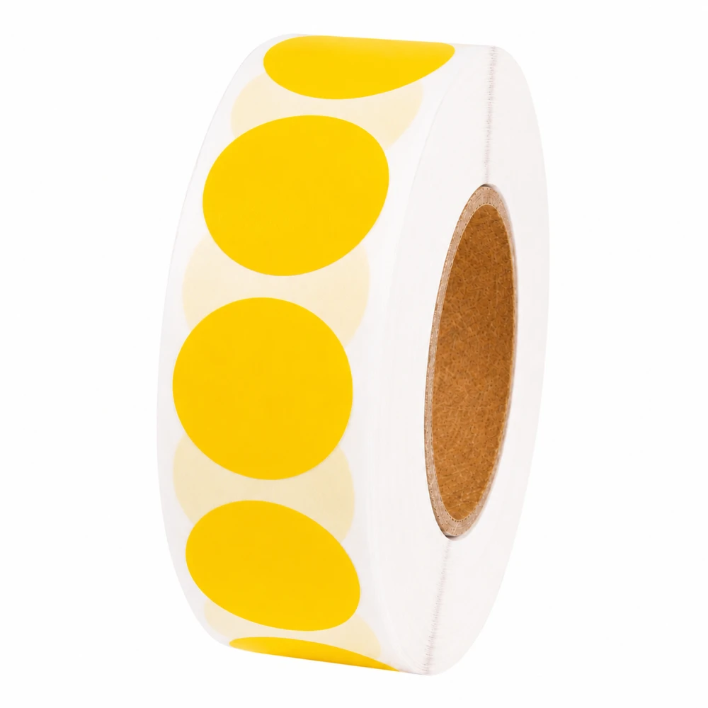 500 Pastilles Rondes Jaunes 25mm