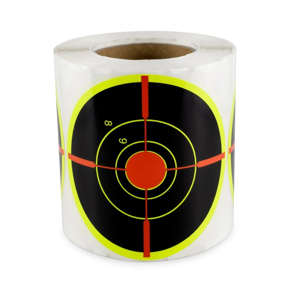 Lot de 200 Cibles Réactives Fluorescentes 7,62 cm Centre Rouge et Nombres