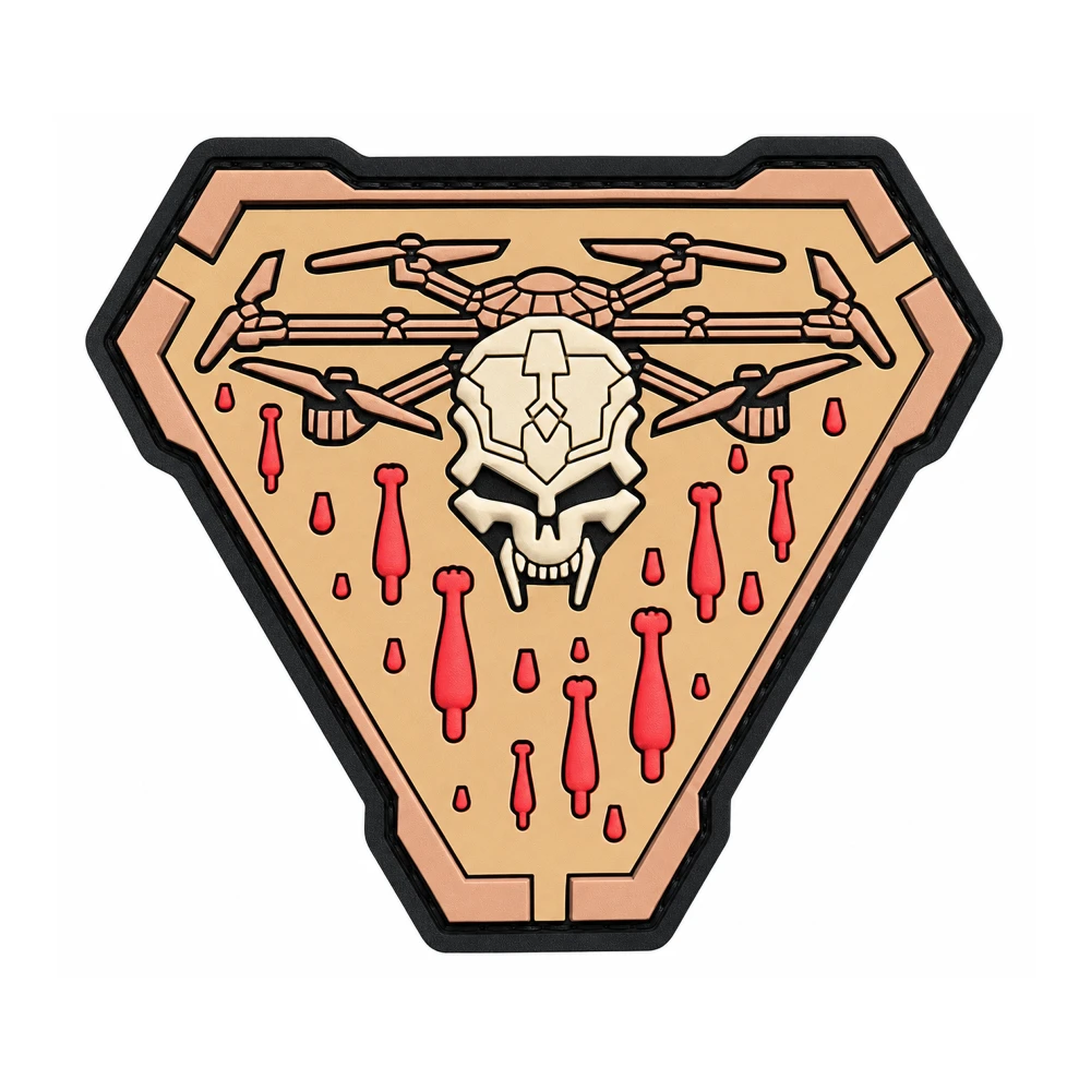 Patch PVC 3D Skull Warrior Beige