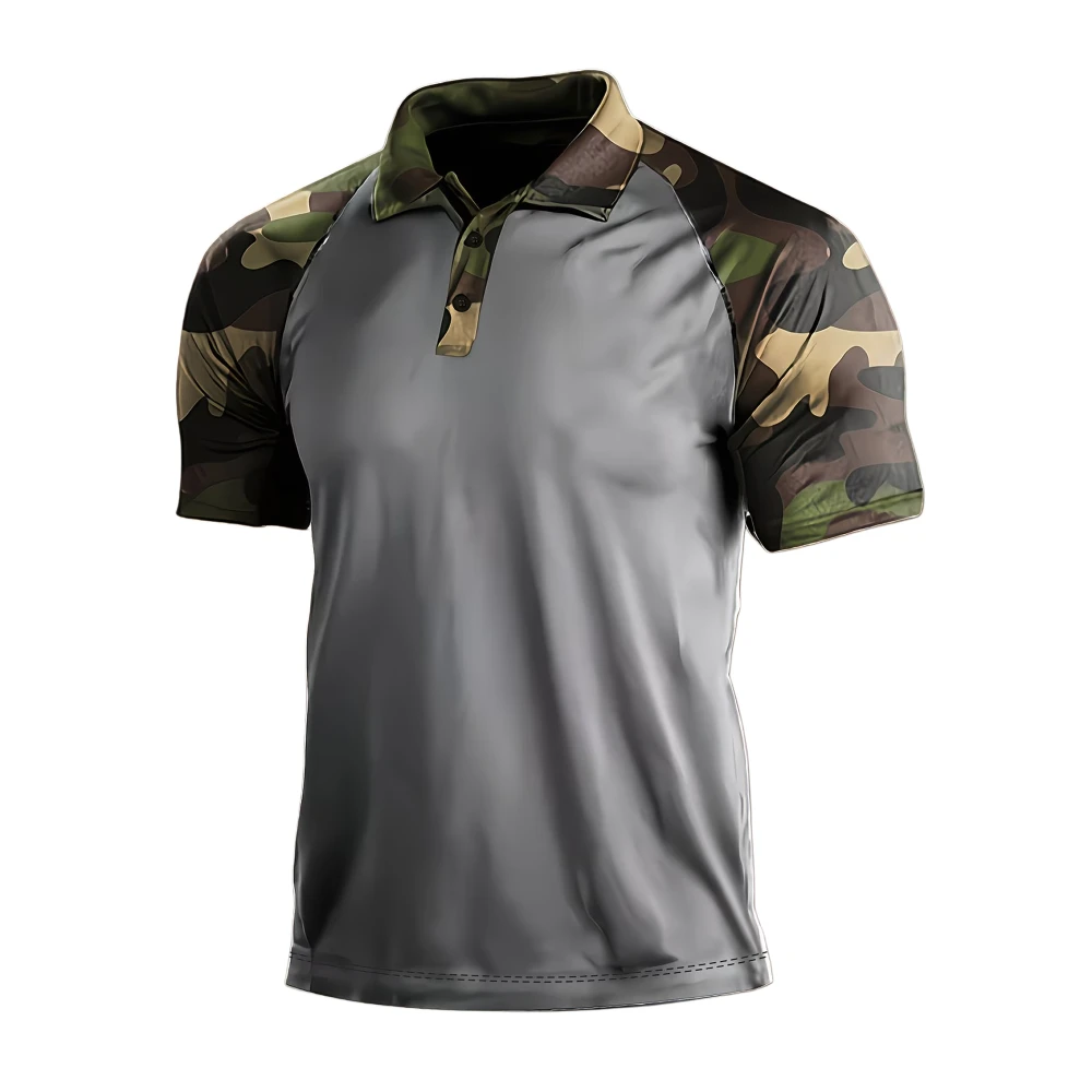 Polo Tactique Raglan Camo Gris