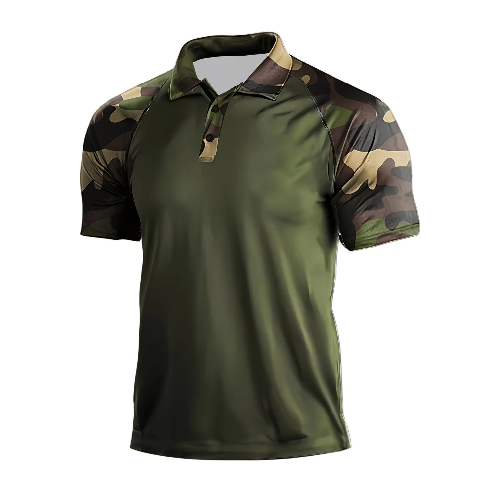Polo Tactique Raglan Camo Vert