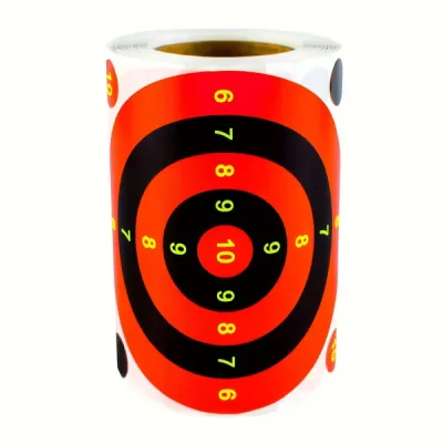 100 Cibles Rondes Rouge Noir 10cm Fluorescentes Splatter Tir Précision Autocollantes