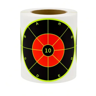 200 Cibles Rondes 76mm Fluorescentes Réactives Autocollantes 10 Zones Noir Rouge Jaune