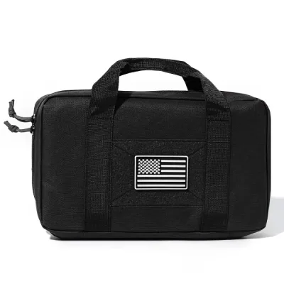 Housse Tactique Noire Rembourrée pour 2 Pistolets Rangement Souple