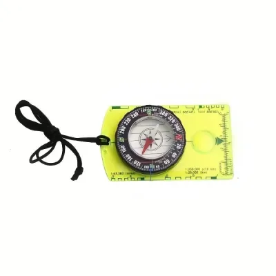 Boussole Jaune Étanche avec Échelle Acrylique Durable Camping Randonnée Orientation Carte Outdoor