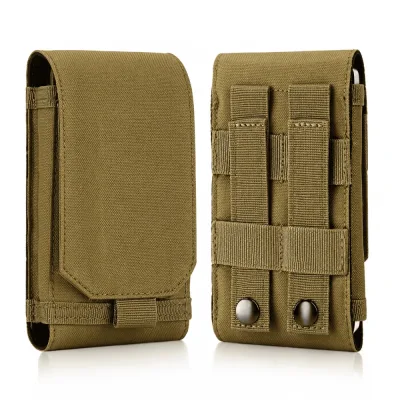 Étui Téléphone Tactique Marron Universel avec Pochette Ceinture MOLLE