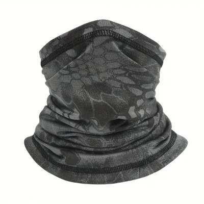 Cache-Cou Camouflage Python Noir Unisexe Respirant Polyester
