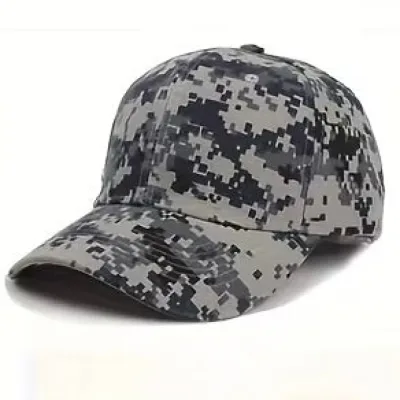 Casquette Baseball Camouflage Numérique Gris Unisexe Sport Outdoor Acrylique