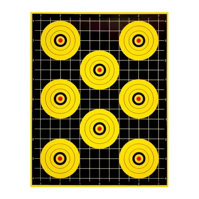 Cible de Tir Carton 8 Blasons 22,86 x 17,78 cm - Lot de 20