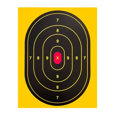 Cible de Tir Carton Score Jaune & Noir 22,86 x 17,78 cm - Lot de 20