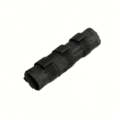 Housse de silencieux noire en nylon résistant - protection tactique pour modérateur de son