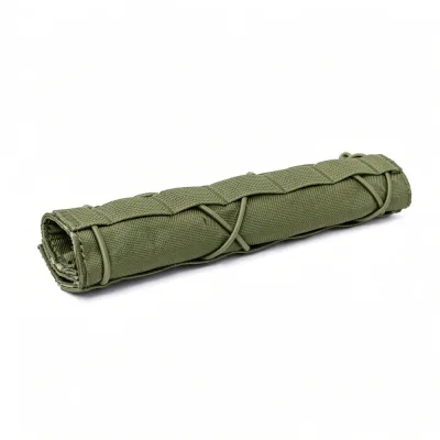 Housse de silencieux verte en nylon résistant - protection tactique pour modérateur de son