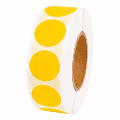 500 Pastilles Rondes Jaunes 25mm