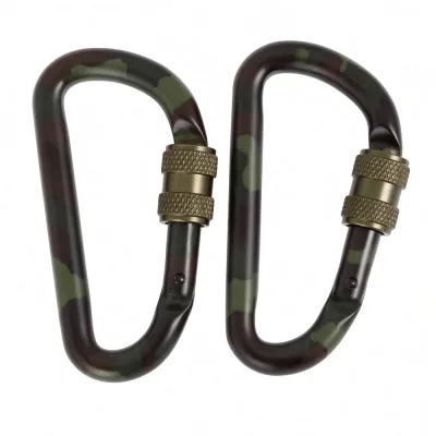 Lot de 2 Mousquetons Alliage Aluminium 80 mm Camo Miltec