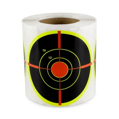 Lot de 200 Cibles Réactives Fluorescentes 7,62 cm Centre Rouge et Nombres