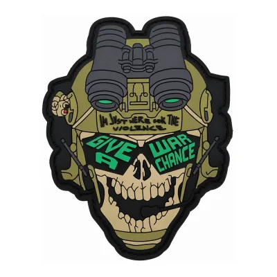 Patch PVC 3D Skull Tactique Vert