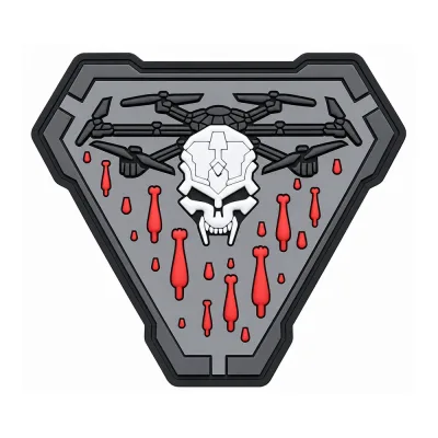 Patch PVC 3D Skull Warrior Gris