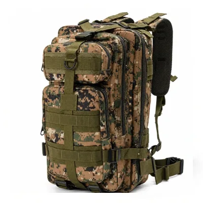 Sac à Dos Tactique 20L Camouflage Digital Vert Marron Randonnée Chasse